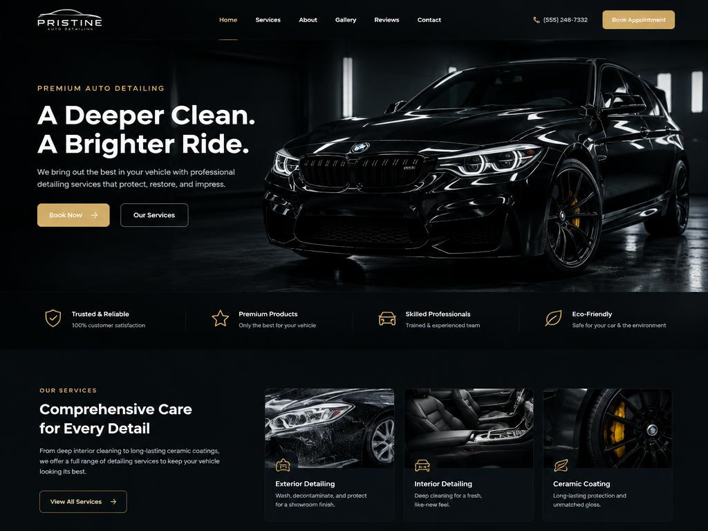 Auto Detailing Website preview