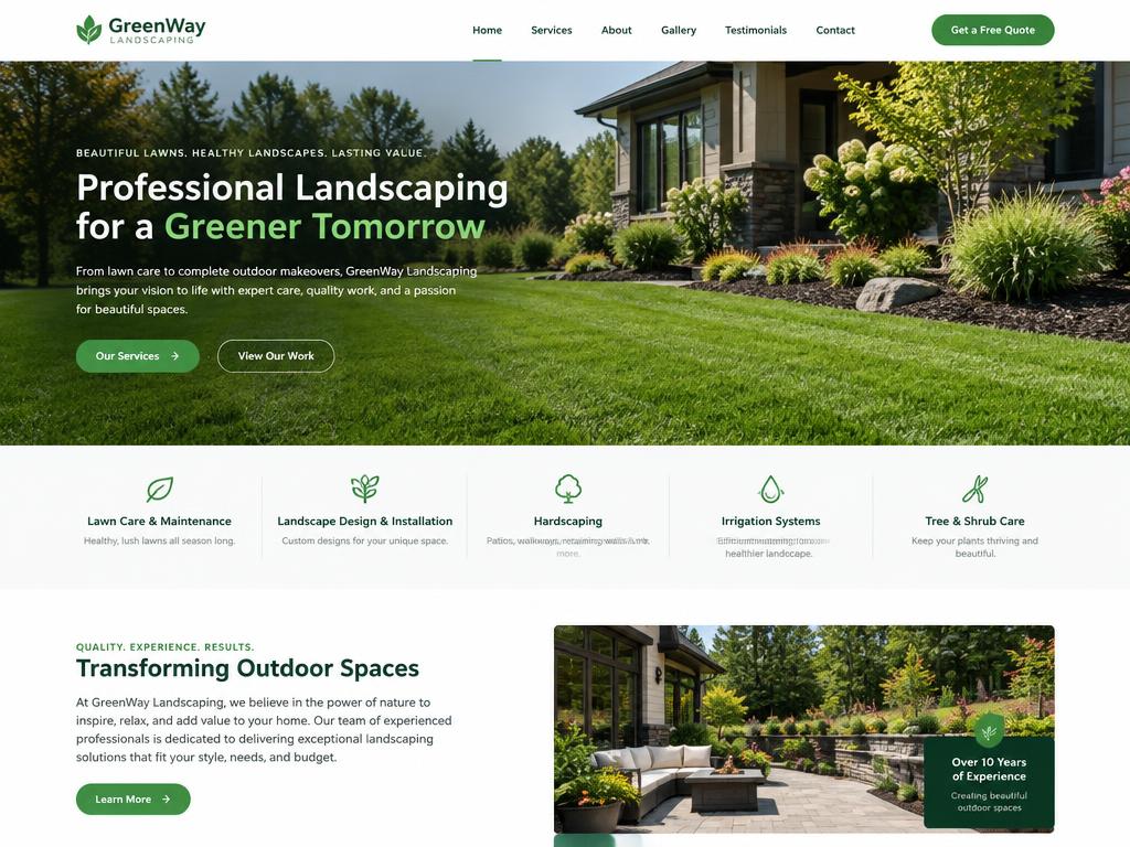 Landscaping Website preview